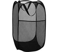 Diggoour 75L Deluxe Strong Mesh Pop up Laundry Hamper Basket with Side Pocket for Laundry Room, Bathroom, Kids Room, College Dorm or Travel(Black, 36x36x60cm)