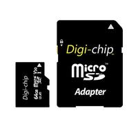 Digi-Chip Extreme Speed 64GB Micro-SD Memory Card UHS-3 Class 10 For Go Pro Hero Cameras - Hero 4, Hero 5, Hero 6, Hero 7, Hero 8 - Black, Silver, White