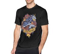 Digi-Mon Metal Garu-Rumon Man's Short Sleeve T Shirt Tees Casual Blouse Tunic Tops Black 3XL