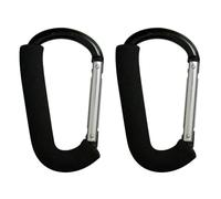Digi Smash 2 Pack Large Buggy Clips Pram Clips for Pram - D Shape Carabiner Baby Pushchair Stroller Hook Holder Organizer for Hanging Purses, Diaper Bag, Shopping Bags,14cm (5.5") Black