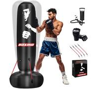 digi Standing Punching Bag for Adults, 170 cm Freestanding Punch Bag for Adults with Gloves, Inflatable Pump, Inflatable Punch Bag, Standing for Fitness, MMA, Muay Thai