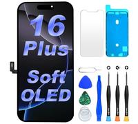 DIGI4U Soft OLED for iPhone 16 Plus Screen Replacement, 6.7'' COP Display NOT LCD, 1:1 Window & Resolution & Thickness, Temp Control, with Repair Kit for iPhone 16 Plus Replacement Screen