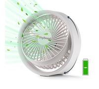 Digibond Small Desk Fan with Night Light/Hook Rechargeable Quite Personal Fan for Bedside/Bedroom/Desktop/Office Cleanable Blade 180°Rotated Mini USB Fan Cooling/Powerful(White)