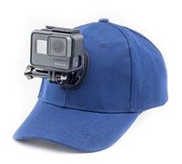 Digicharge Baseball Cap Hat with Action Camera Holder Mount Bracket Compatible for GoPro Max Hero Akaso Dragon Touch Apexcam Crosstour Campark Fitfort Apeman Camkong Victure Kitvision Cam Blue