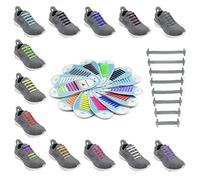 Digicharge Silicone Easy No Tie Shoelaces Adult & Child Trainer Elastic Rubber Silicon Coloured Shoe Laces