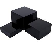 DIGIELE 3pcs Buffet Risers, 6x7x8 Inch Black Acrylic Food Display Riser Boxes, Cube Dessert Stand with Hollow Bottoms for Weddings, Cupcake, Candy, Brunch, Dessert, Collectibles, Jewelry and Parties