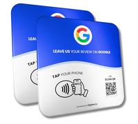 DIGIFEEL Review Tap Card for Google reviews - NFC + QR Code Sign - WiFi Porter Tap to Connect Plate for Business - Compatible with All Phones (Multicolor, 2 Plates)