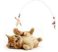 DIGIFLEX Cats Bouncy Rod with Bell and Feathers 36" - Interactive Playing Teaser Toys for Cats & Kittens