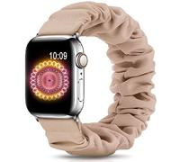 DigiHero Compatible for Apple Watch Straps Scrunchie 40mm 42mm 44mm 41mm 38mm 45mm 46mm, Soft Printed Elastic Solo Loop Straps Women Compatible with iwatch Series 11 10 9 8 7 6 5 4, SE 3 2 1,Milk