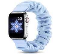 DigiHero Compatible for Apple Watch Straps Scrunchie 40mm 42mm 44mm 41mm 38mm 45mm 46mm, Soft Printed Elastic Solo Loop Straps Women Compatible with iwatch Series 11 10 9 8 7 6 5 4, SE 3 2 1,Blue