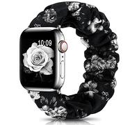 DigiHero Compatible for Apple Watch Straps Scrunchie 40mm 42mm 44mm 41mm 38mm 45mm 46mm, Soft Printed Elastic Solo Loop Straps Women Compatible with iwatch Series 11 10 9 8 7 6 5 4, SE 3 2 1,Flower