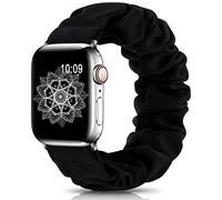 DigiHero Compatible for Apple Watch Straps Scrunchie 40mm 42mm 44mm 41mm 38mm 45mm 46mm, Soft Printed Elastic Solo Loop Straps Women Compatible with iwatch Series 11 10 9 8 7 6 5 4, SE 3 2 1,Black