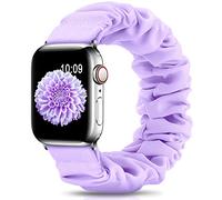 DigiHero Compatible for Apple Watch Straps Scrunchie 40mm 42mm 44mm 41mm 38mm 45mm 46mm, Soft Printed Elastic Solo Loop Straps Women Compatible with iwatch Series 11 10 9 8 7 6 5 4, SE 3 2 1,Lavender