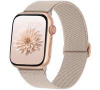 DigiHero Compatible with Apple Watch Straps 38mm 40mm 41mm 42mm 44mm 45mm 46mm 49mm, Adjustable Elastic Stretchy Nylon Sport Solo Loop Replacement Straps for iWatch Series 10/9/8/7/SE/Ultra Milk Tea L