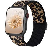 DigiHero Compatible with Apple Watch Straps 40mm 42mm 44mm 41mm 45mm 46mm 38mm, Elastic Stretchy Nylon Sport Solo Loop Replacement Band for iWatch Series 11 10 9 8 7 6 5 4, SE 3 2 1, Leopard S