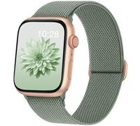 DigiHero Compatible with Apple Watch Straps 40mm 42mm 44mm 41mm 45mm 46mm 38mm, Elastic Stretchy Nylon Sport Solo Loop Replacement Band for iWatch Series 11 10 9 8 7 6 5 4, SE 3 2 1, Green S
