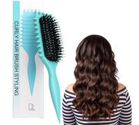 Digilams Curly Hair Brush | Curl Defining, Detangle & Boar Bristle Hair Brush | Bounce Brush, Define Curls Brush | Perfect Hairbrushes for Women & Girls (Green)