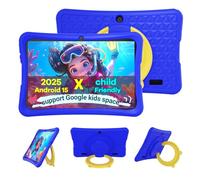 DigiLand Kids Tablet 10.1 inch,Android 15 Tablets,6GB RAM+32GB ROM (Expand to TF) Parental Control,Kids Software Pre-Installed,Dual Camera 2MP+5MP,Android Learning Tablet with Proof Case(Blue)