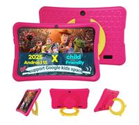 DigiLand Kids Tablet 10.1 inch,Android 15 Tablets,6GB RAM+32GB ROM (Expand to TF) Parental Control,Kids Software Pre-Installed,Dual Camera 2MP+5MP,Android Learning Tablet with Proof Case(Pink)