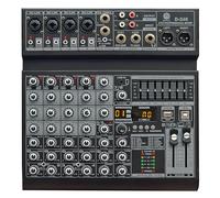 DIGIMORE 6 Channel Audio Mixer with Interface, 32 DSP Bluetooth DJ Mixer Reverb Effect +48V Phantom For Karaoke Studio Streaming Recording (D-246)
