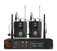 DIGIMORE Dual UHF Headset Microphones, Wireless Cardioid 3 Pin Mini XLR Microphone, 60m Range, Balanced XLR Outputs, Ideal for Stage, Public Speaking, Events and