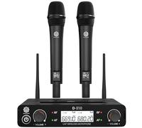 DIGIMORE Dual Wireless Microphone System | 324ft Range | Metal Body | Cardioid Pickup | XLR Bal + 6.35mm UnBal Outs | for Singing, Live Events, Church, DJ & Karaoke (D-310 Pro)