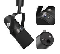 DIGIMORE Dynamic Microphone for Gamecasting, USB/XLR Microphone Set for Streaming and Gaming, 24-bit/192kHz Chip, Integrated Headphone Output, Mute Button, Gain Button (D-490)