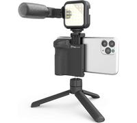DigiPower Follow me Vlogging Set with LED Video Light + Microphone + Camera Gri