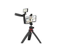 DIGIPOWER Vlogging 5 Piece Video Light Set, Shotgun Pro Microphone, Angle Mount with Two Hot Shoe Adaptors, Tripod and Smartphone Holder for Live Streaming, TikTok and YouTube