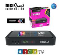 DIGIQUEST Decoder tivùsat COMBO 4K Q80 | HbbTV Satellite Receiver, Dual Tuner | Activable Recording Function | Mediaplayer, 2-in-1 Remote Control | Includes Smartcard | Black