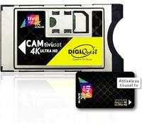 DIGIQUEST tivùsat 4K Ultra HD CAM CI+ | Satelliet-tv zonder decoder | Meer dan 130 tv-zenders | Smartcard inbegrepen | Gecertificeerd voor tivùsat 4K Ultra HD