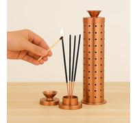 DigiRake Stainless Steel Agarbatti Stand - Incense Stick Holder | Oothupathi Stand | Oothupathi Stand for Pooja Room (Copper)