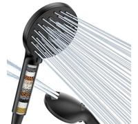 Digiroot Hard Water Filter Shower Head, 15 Stage Shower Filter, 7 Spray Modes High Pressure Shower Head and 1.5M Hose, Universal Handheld Water Softener Shower Heads, Remove Residual Chlorine - Black