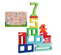 Digit Blocks Math, 1-10 Numbers Wooden Educational Block, Learning Activities for Kids Aged 3+, Interactive Toy for Preschool