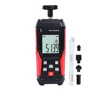 Digital 2-in-1 Tachometer, Contact RPM Gauge with 3~19,999RPM Range and Noncontact Laser Photo Sensor with 3~99999RPM Range, Handheld Tachometer RPM Tester with Contact Probes and Reflective Markers