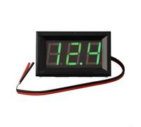 Digital 2 Line LED Voltmeter 0 56 Inch Display with Reverse Polarity Protection for DC Voltage from 4 5 to 30 V (green)