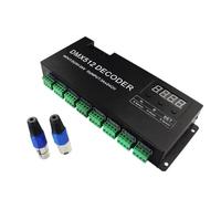 Digital 24CH RGB RGBW DMX512 Decoder, RGBW 512 Decoder 512 Controller for LED Strip (A)
