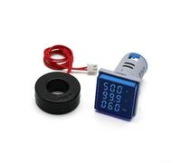 Digital 3-in-1 AC Meter with Voltmeter Ammeter and Hertz Meter Functions for Accurate 60-500V 0-100A 20-75Hz Electrical Measurements (blue)