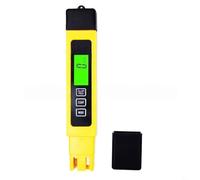 Digital 4-in-1 Water Quality Tester Pen with Backlit Display and Easy Calibration for Drinking Water, Aquariums, Pools, Conductivity, pH and Temperature Measurement, Yellow