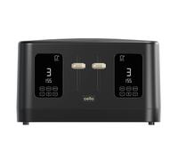 Digital 4 Slice Toaster with Toast Timer, 1600W, Digital Control Panel, Wide Slot, 7 Browning Levels, Auto Stop Cello Black One Size