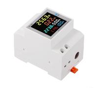Digital 6-in-1 Single-Phase Energy Meter with LCD Display, AC 40-300V / 0-100A / 0-45kW, DIN Rail Mount, for Home & Industrial Use