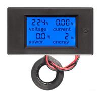Digital AC 80-260V 100A LCD Ammeter Voltmeter for Voltage, Current, Active Power & Energy with Overload Alarm and Data Retention