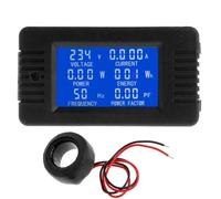 Digital AC 80~260V Power Energy Monitor Voltage Current Factor Hz Energy with Current Power Meter Handbook