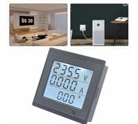 Digital Ac Energy Meter 220V 20A with Voltage and Power Monitoring, Backlight Display, Overload Alarm, Data Storage for Electrical Parameter Measurement