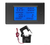 Digital AC Power Meter 100A LCD Voltage Current Monitor(A)
