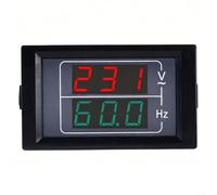 Digital AC Voltage & for frequency Combination Meter 50-500V 10.0-99.9Hz, LED Dual Display 0.5 Class Accuracy, Self-Powered 2-Wire Embedded Panel Gauge for Inverter Motor Controller Switchgear