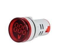 Digital AC Voltmeter 22mm Round Voltage Meter Signal Indicator Light DC 6-100V 12V 24V 36V 48V Voltage Detector Tester(RED-DC 6-100V)