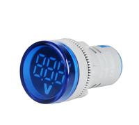 Digital AC Voltmeter 22mm Round Voltage Meter Signal Indicator Light DC 6-100V 12V 24V 36V 48V Voltage Detector Tester(BLUE-DC 6-100V)