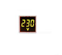 Digital AC Voltmeter 50-500V LED Display Panel Meter for Home Wiring - Square Indicator Light Electrical Tester UK (Yellow)