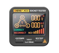 Digital AC11 VA Socket Tester - 90-250V UK Plug With Color Display for Mains Outlet Voltage Safety Inspections